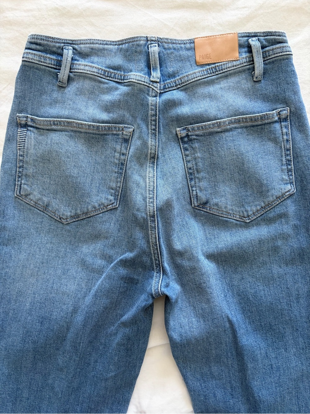 PAIGE Denim Light Wash Sarah Straight Ankle Jeans Size 28 Like New - Picture 10 of 16